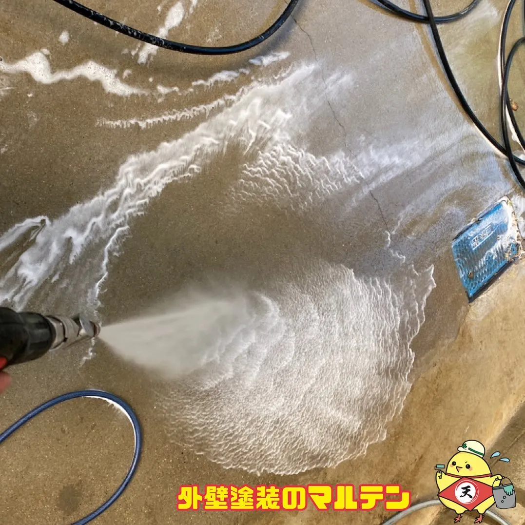 【豊田市・外壁塗装】高圧洗浄作業の様子紹介🫡✨